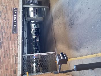 Coded key card entry system at garage entry